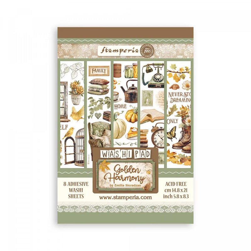 Washi pad 8 hojas A5 - Golden Harmony