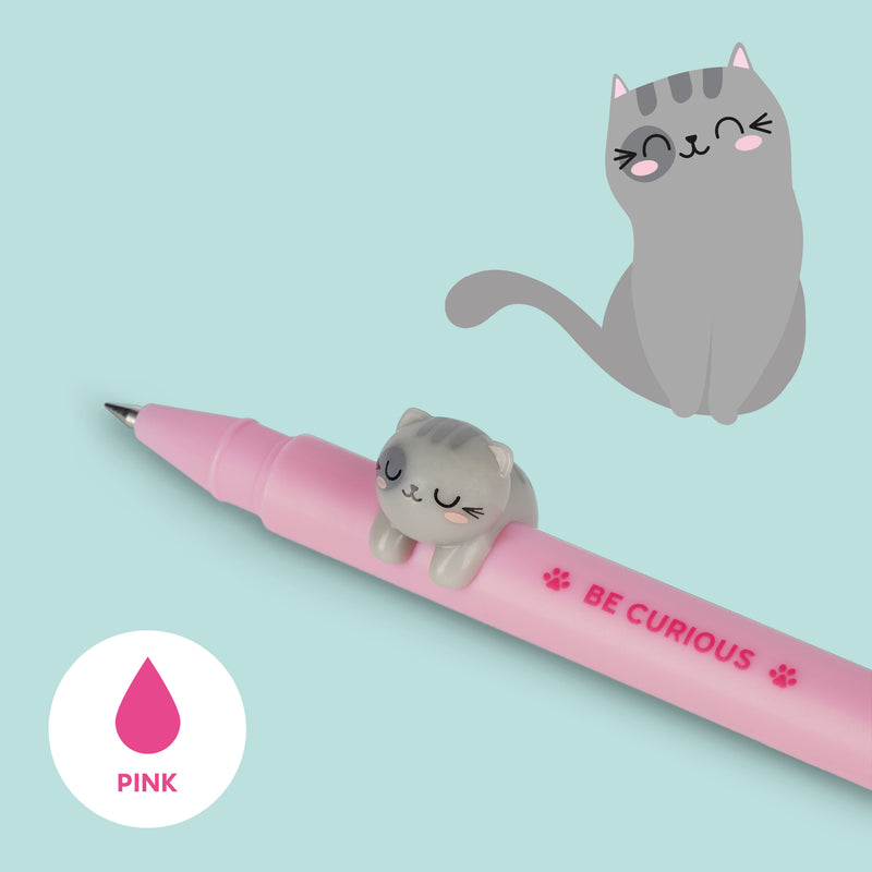 boligrafo de gel gatito tinta rosa legami