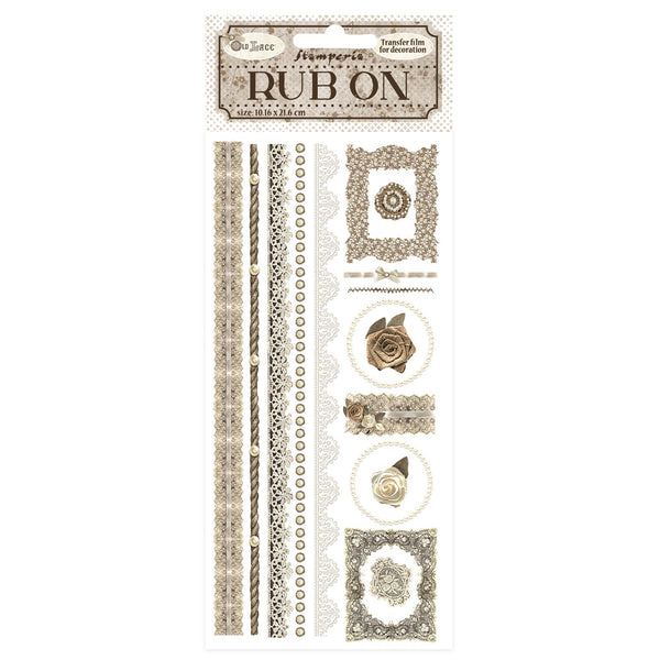 Rub-on cm 10,16x21,6 - Old Lace borde