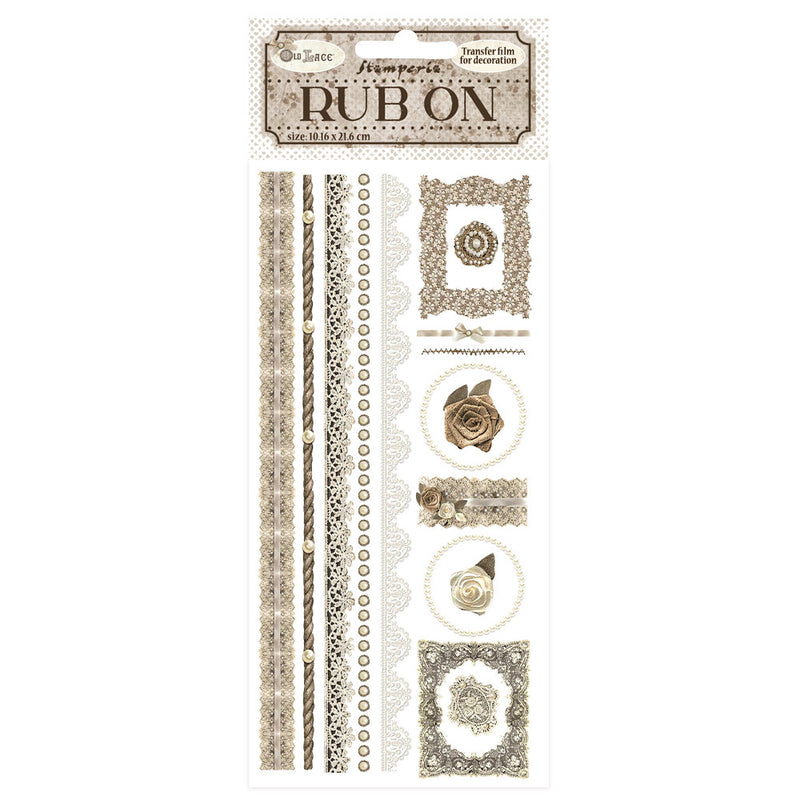 Rub-on cm 10,16x21,6 - Old Lace borde