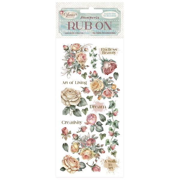rub on stamperia rosas