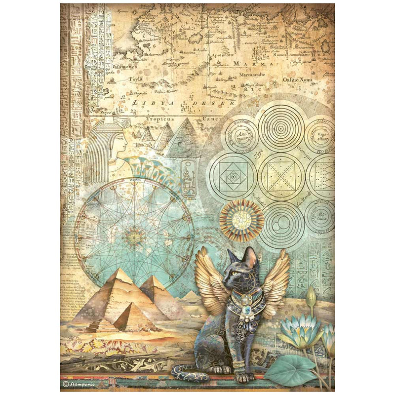 Papel de arroz A4 - Fortune gato alado