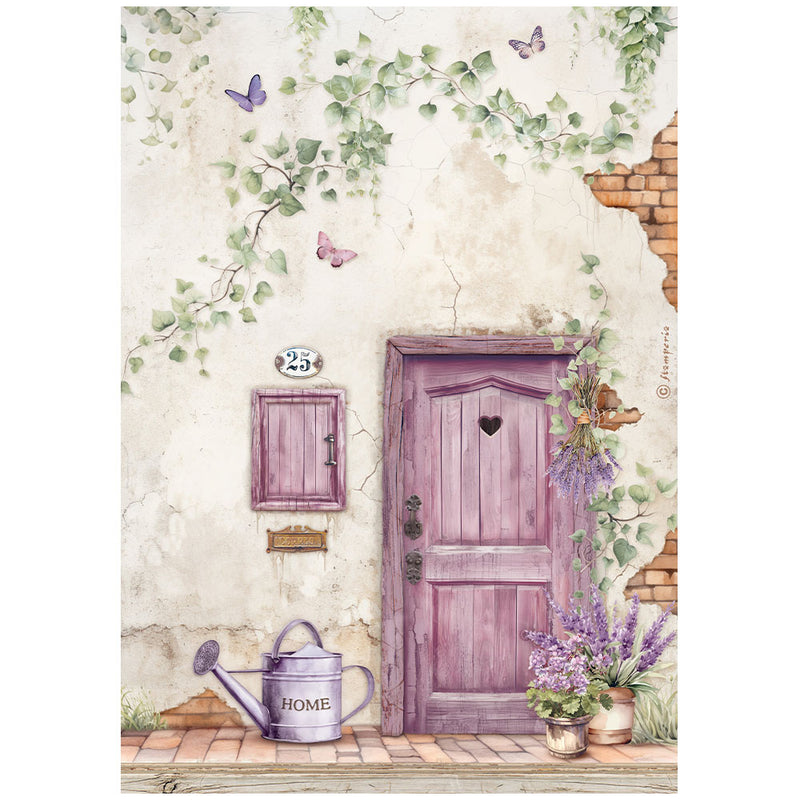 Papel de arroz A4 - Lavender puerta