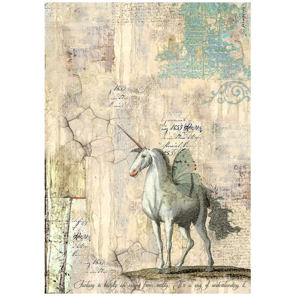 Papel de arroz A4 - Wonderland unicornio