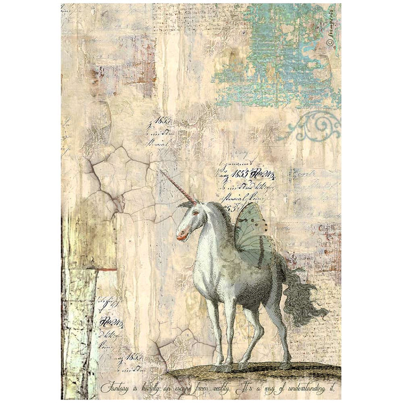Papel de arroz A4 - Wonderland unicornio