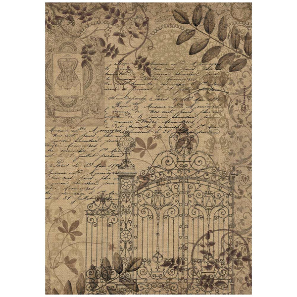 Papel de arroz A4  - Old Lace verja
