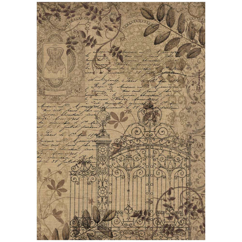 Papel de arroz A4  - Old Lace verja