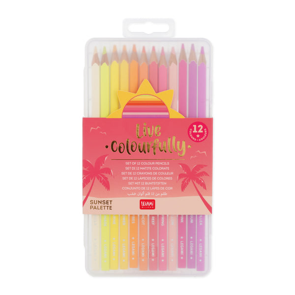 Conjunto de 12 lápis de cor Sunset Legami