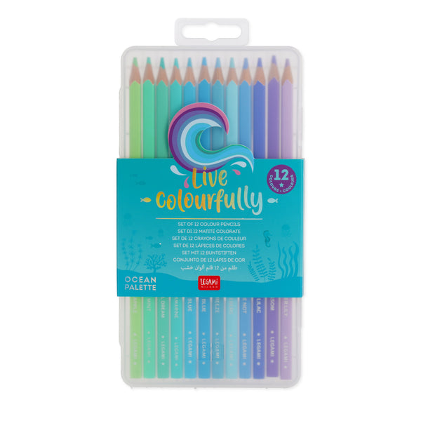 Conjunto de 12 lápis de cor Ocean Legami