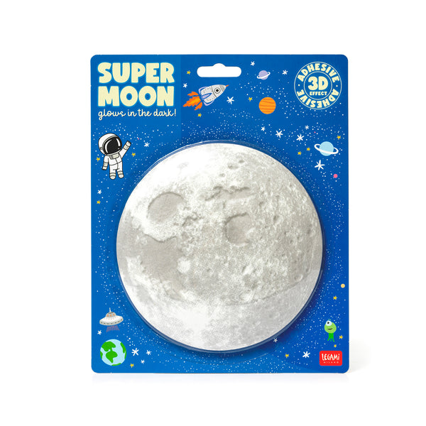 Lámina Adhesiva Luna 3D Brillo en la Oscuridad Legami