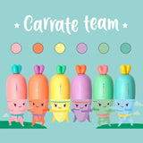 Set 6 Mini Subrayadores Pastel Zanahorias Legami