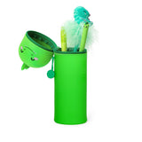 estuche portalápices flexible verde dino legami