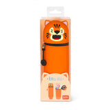 estuche naranja de silicona tigre kawaii portalápices legami