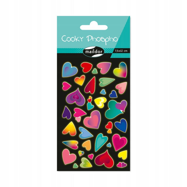 pegatinas en forma de corazón 3d fluorescente maildor avenue mandarine