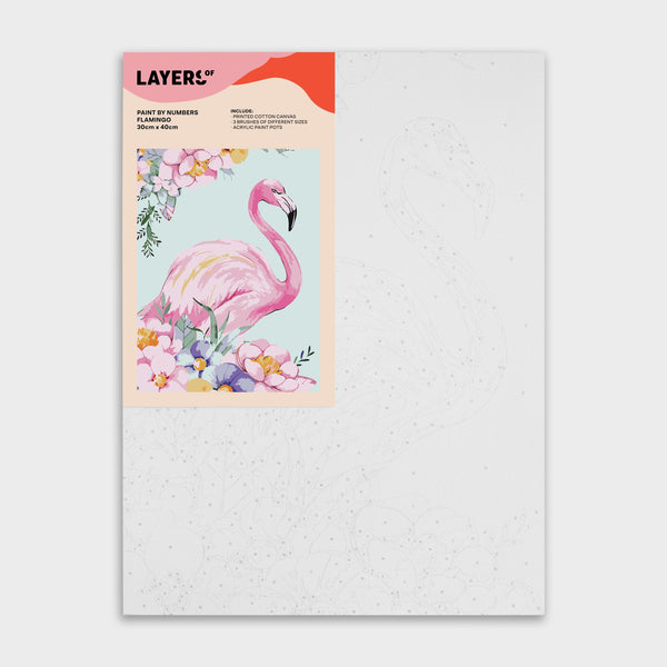 Pintar por números Flamingo Camadas de