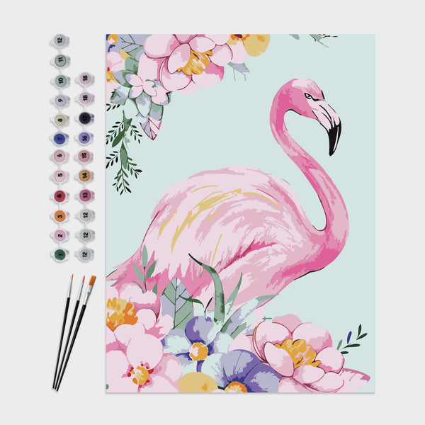 Pintar por números Flamingo Camadas de