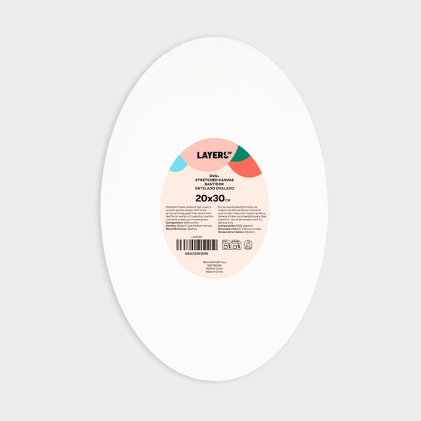 lienzo ovalado de algodón 20x30 cm