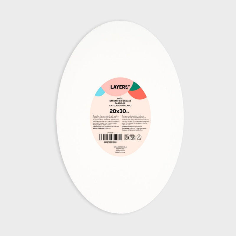 lienzo ovalado de algodón 20x30 cm