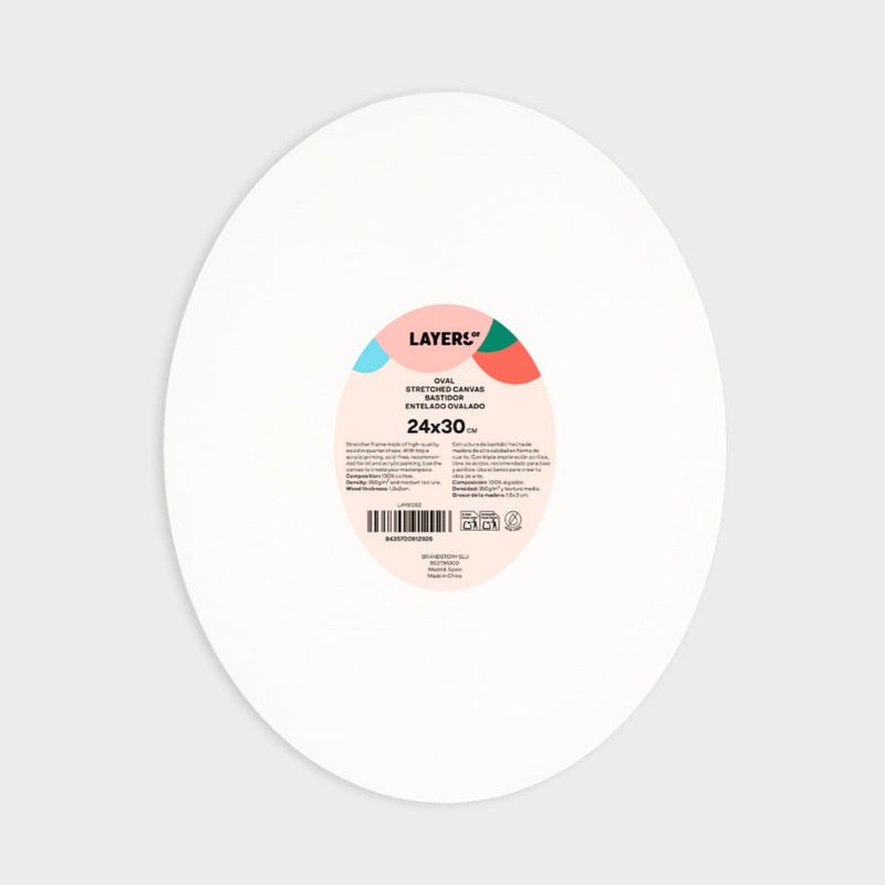 lienzo ovalado de algodón 24x30 cm