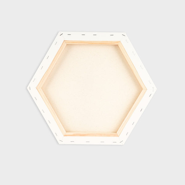 lienzo en forma de hexágono por detrás de layers of