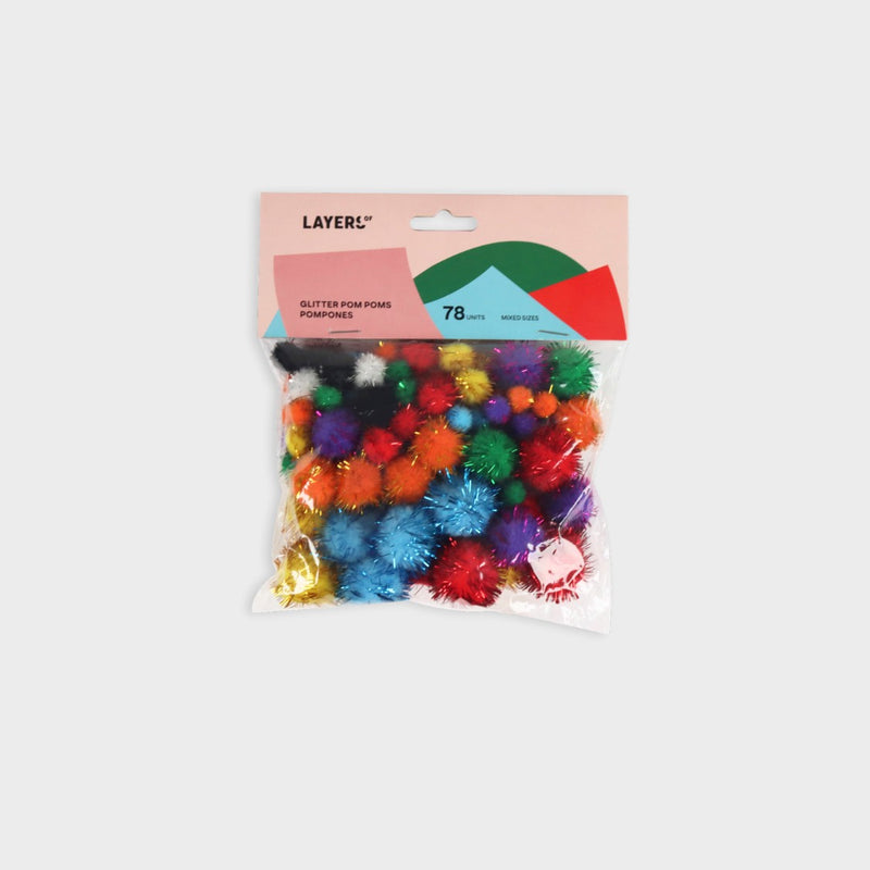 pompones brillantes para manualidades layers of