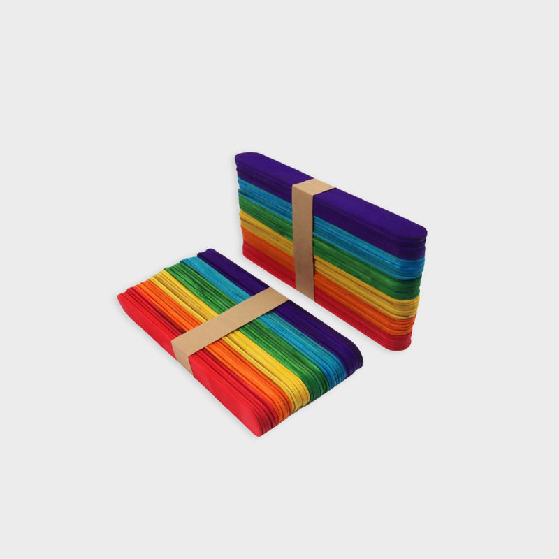 palos de madera con los colores del arcoíris para manualidades layers of
