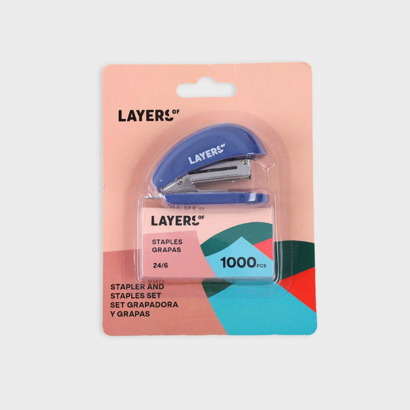 pack min grapadora + set de 1000 grapas layers of