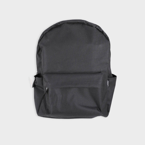 mochila escolar negra de tela impermeable layers of