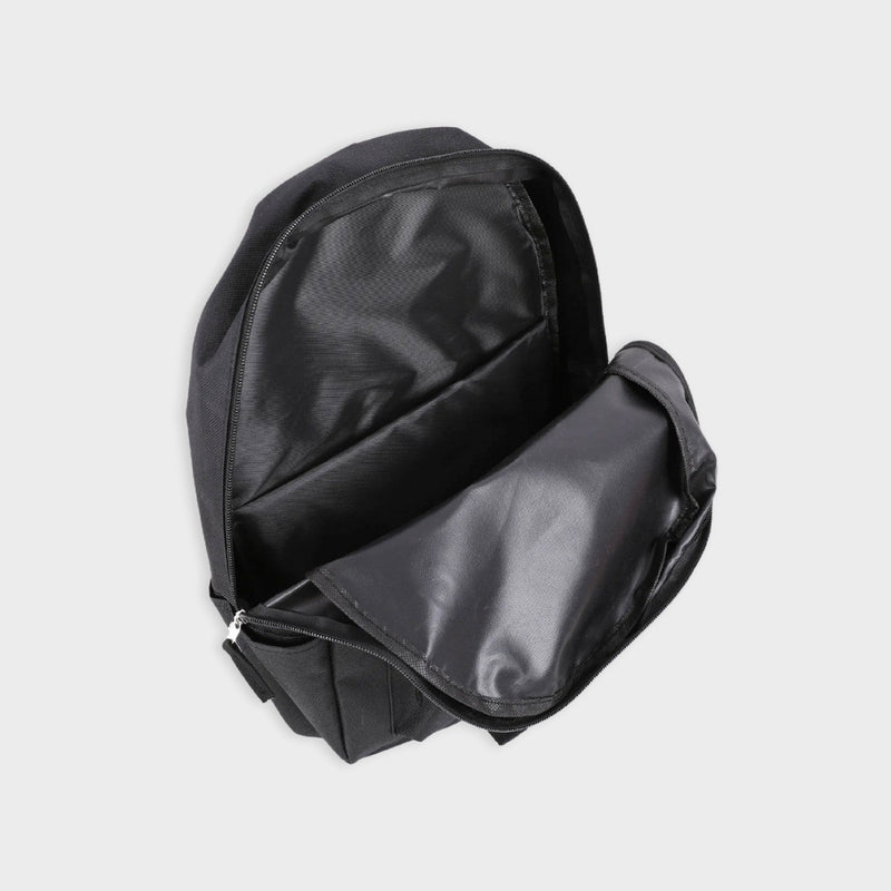 mochila escolar negra con bolsillo para portátil reforzado layers of