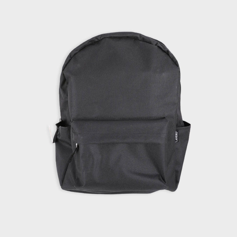 mochila escolar negra de tela impermeable layers of