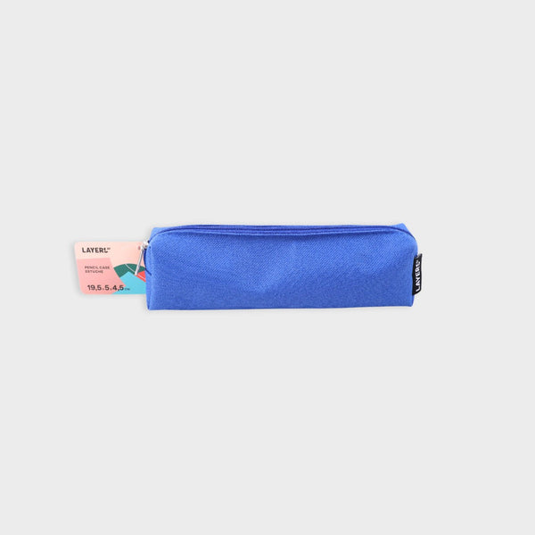 estuche escolar 20 cm con cremallera de color azul layers of