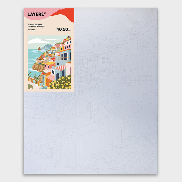 lienzo pintar por números 40x50 cm layers of positano italia