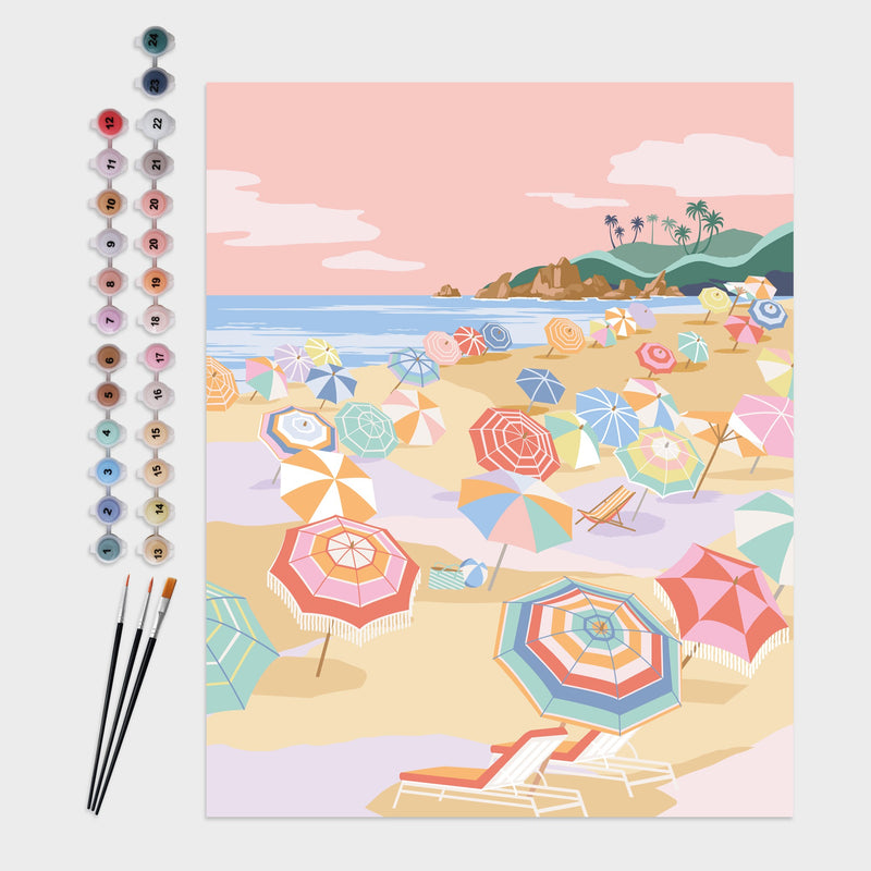 set pintar por números paisaje playero layers of