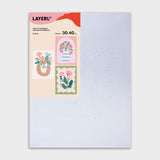 set 3 lienzos pintar por números 30x4o flores layers of