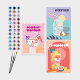 pack de 3 lienzos paint by numbers layers of drinks