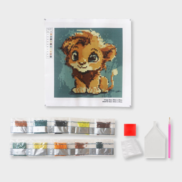 diamond painting niños león 20x20 cm layers of