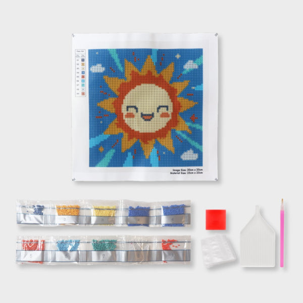 diamond painting niños sol animado layers of