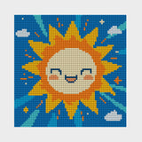 manualidades infantiles pintar con diamantes sol feliz