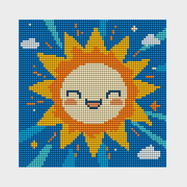 manualidades infantiles pintar con diamantes sol feliz