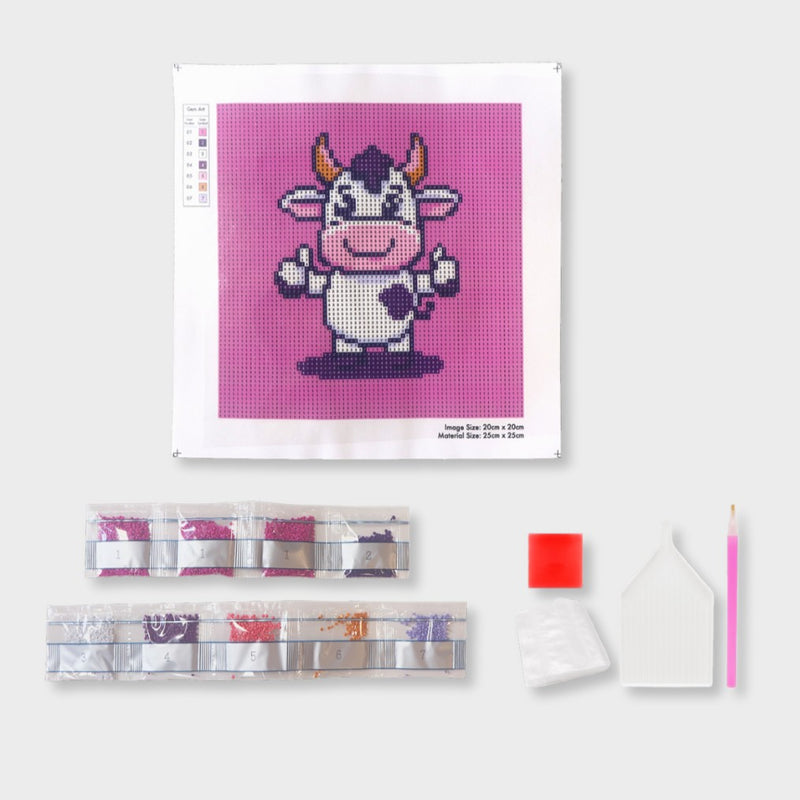 set pintar con diamantes infantil vaca layers of