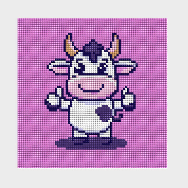 kit diamond painting infantil vaca