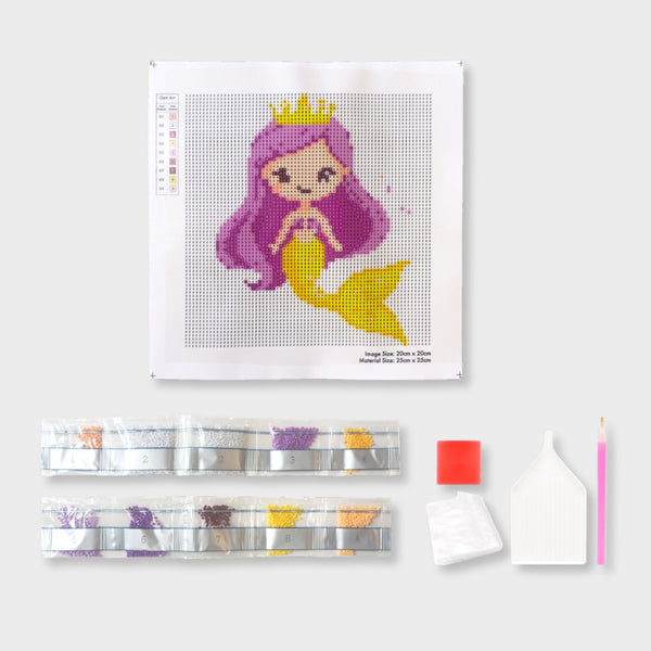 SET PINTAR POR DIAMANTES SIRENITA PARA NIÑOS Y NIÑAS