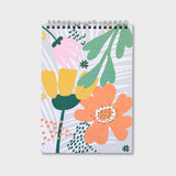 libreta hojas a rayas tapa blanda de flores A5