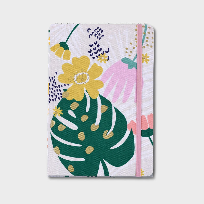 Journal de Tela A5 a Rayas Tapa Dura Flores Layers Of