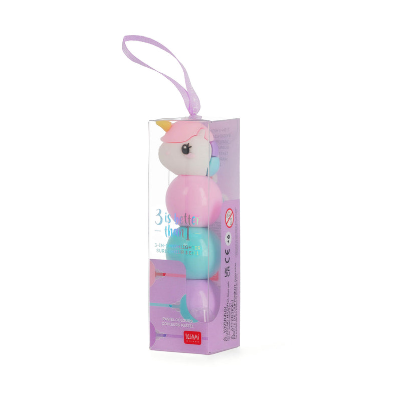 Conjunto de Marcadores de Texto Legami Unicorn 3 em 1