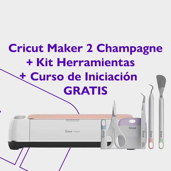 Cricut Maker Champagne + Kit de Herramientas + Curso Iniciación de Regalo