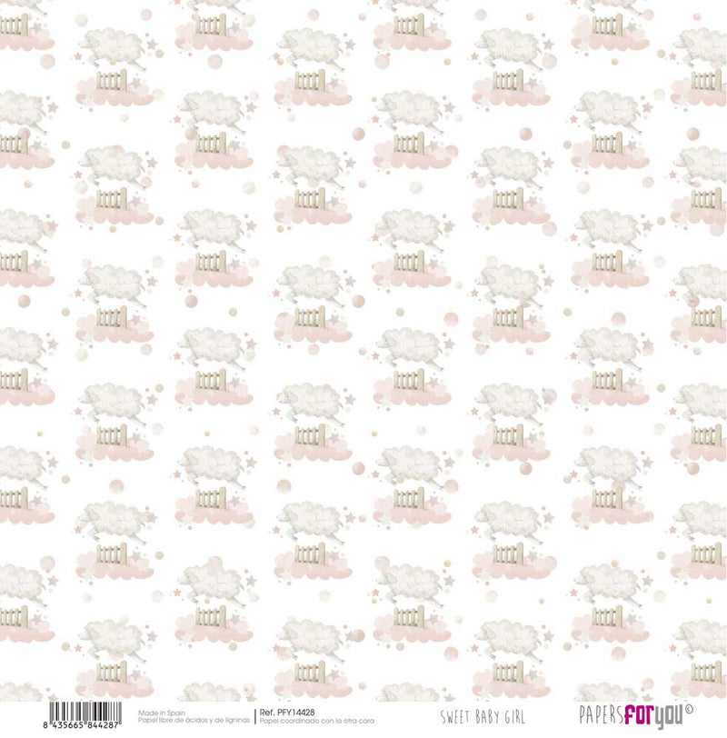 Set 8 Papeles Entelados Sweet Baby Girl Papers For You