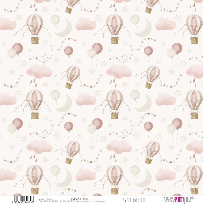 Set 8 Papeles Entelados Sweet Baby Girl Papers For You