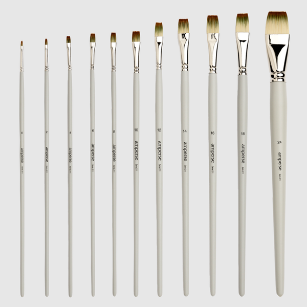Pincel para Pintura Acrílica Sintético con Punta Plana de Amperse