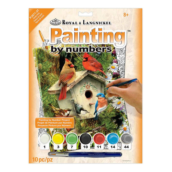 pintar por numeros royal langnickel caseta de pájaros